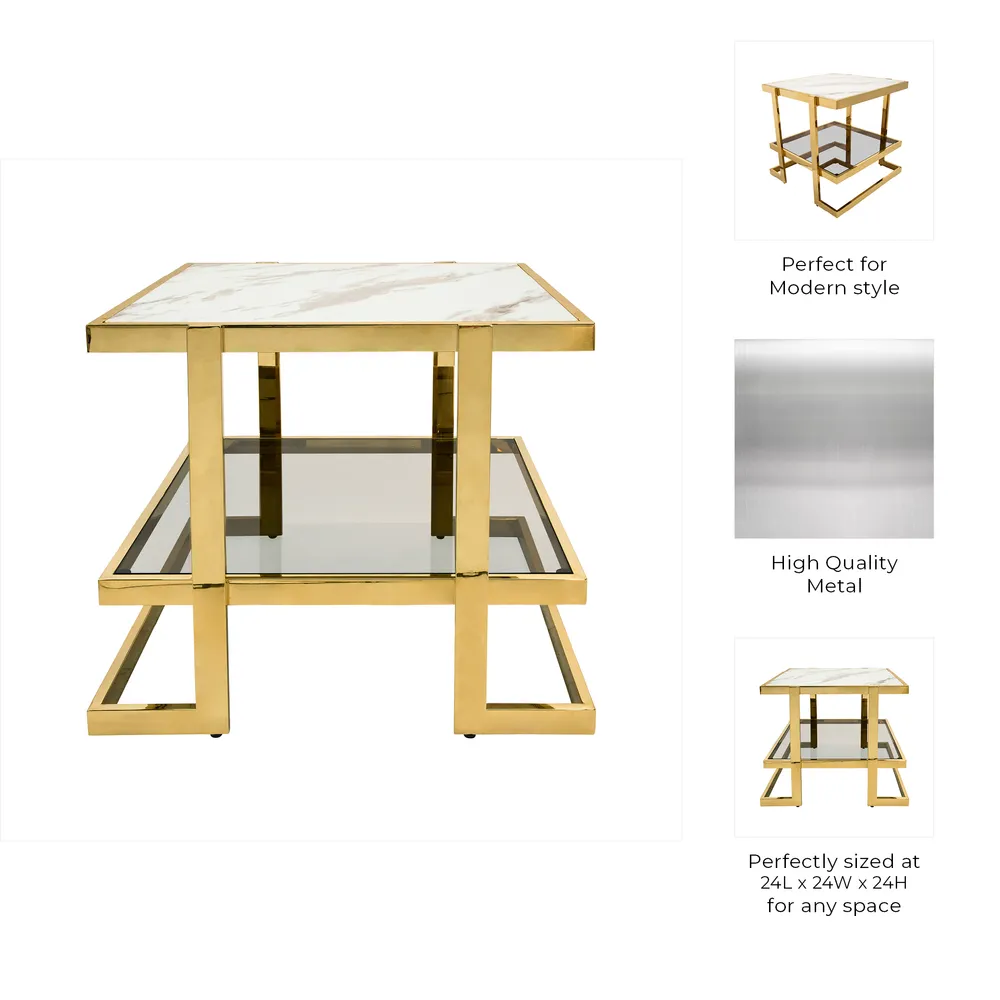 HADFIELD GOLD TABLE 24 (IN)