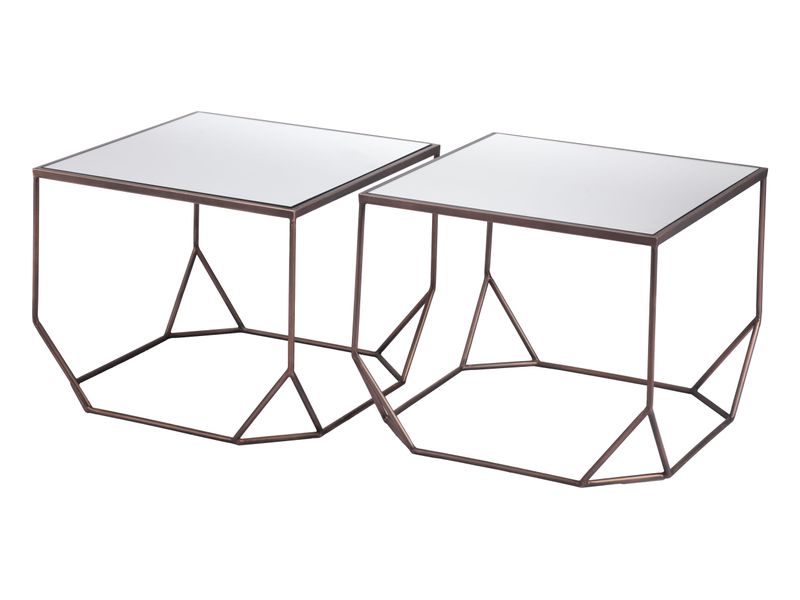 Arzon Coffee Table Set Bronze 5