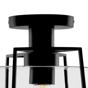 Cere Outdoor 13'' Wide 1-Light Semi Flush Mount - Matte Black 3