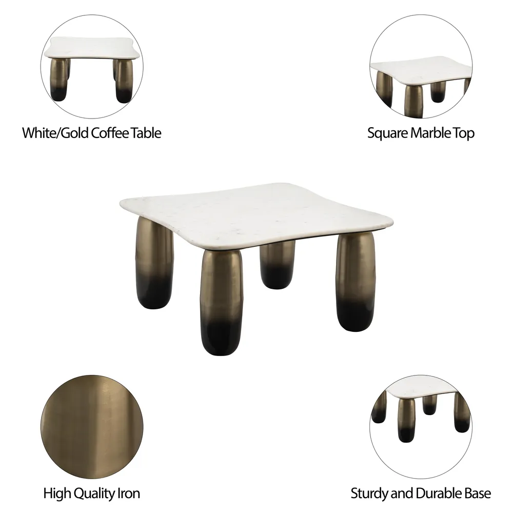 AVAPORT GOLD COFFEE TABLE 16 (IN)
