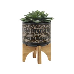 LANDONVIEW SET OF 2 BLACK PLANTER 11 (IN) 5