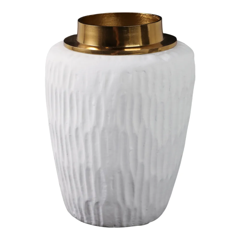 ADLERCREST WHITE VASE 8 (IN)