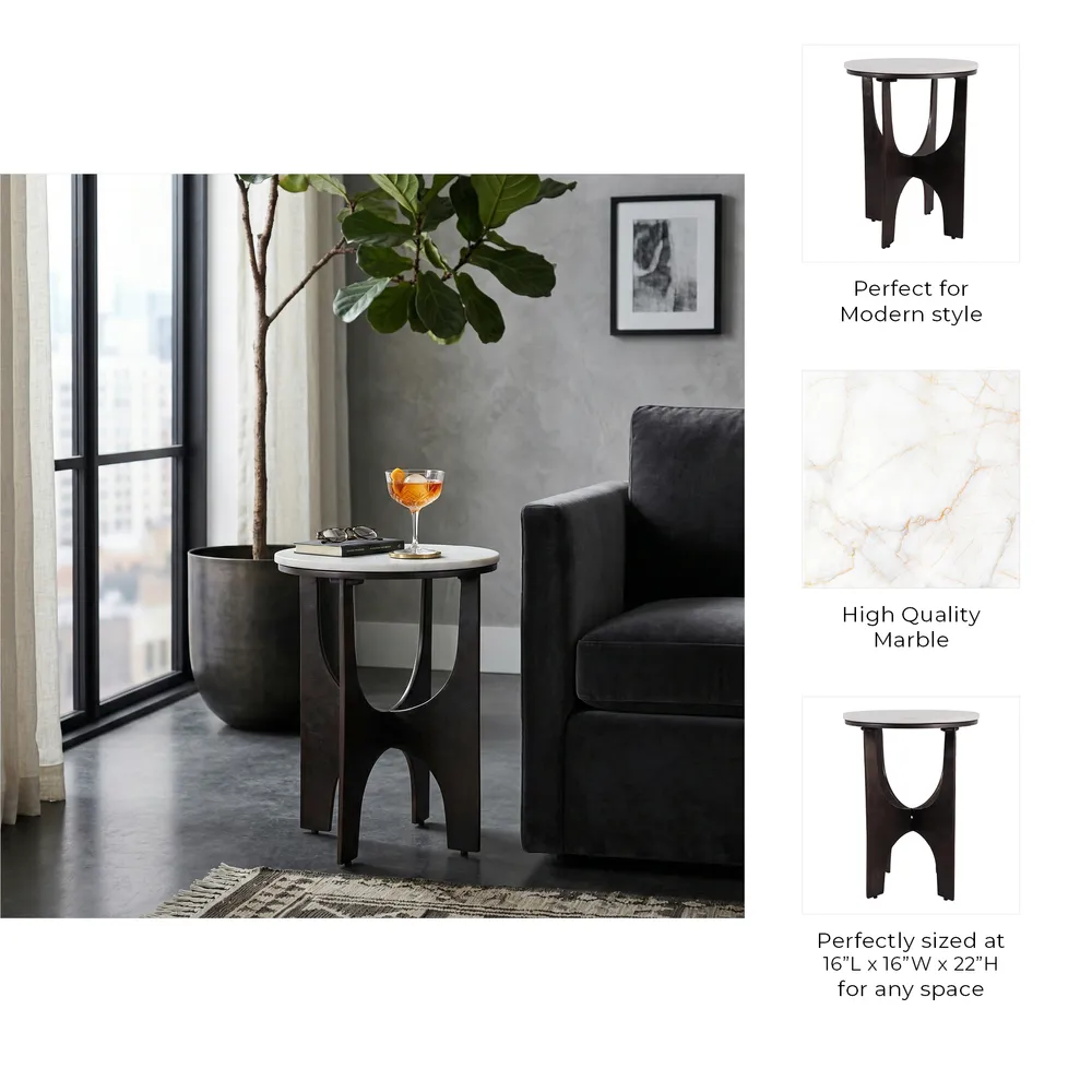 GARSONFIELD WHITE TABLE 22 (IN)