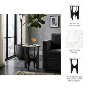 GARSONFIELD WHITE TABLE 22 (IN) 8