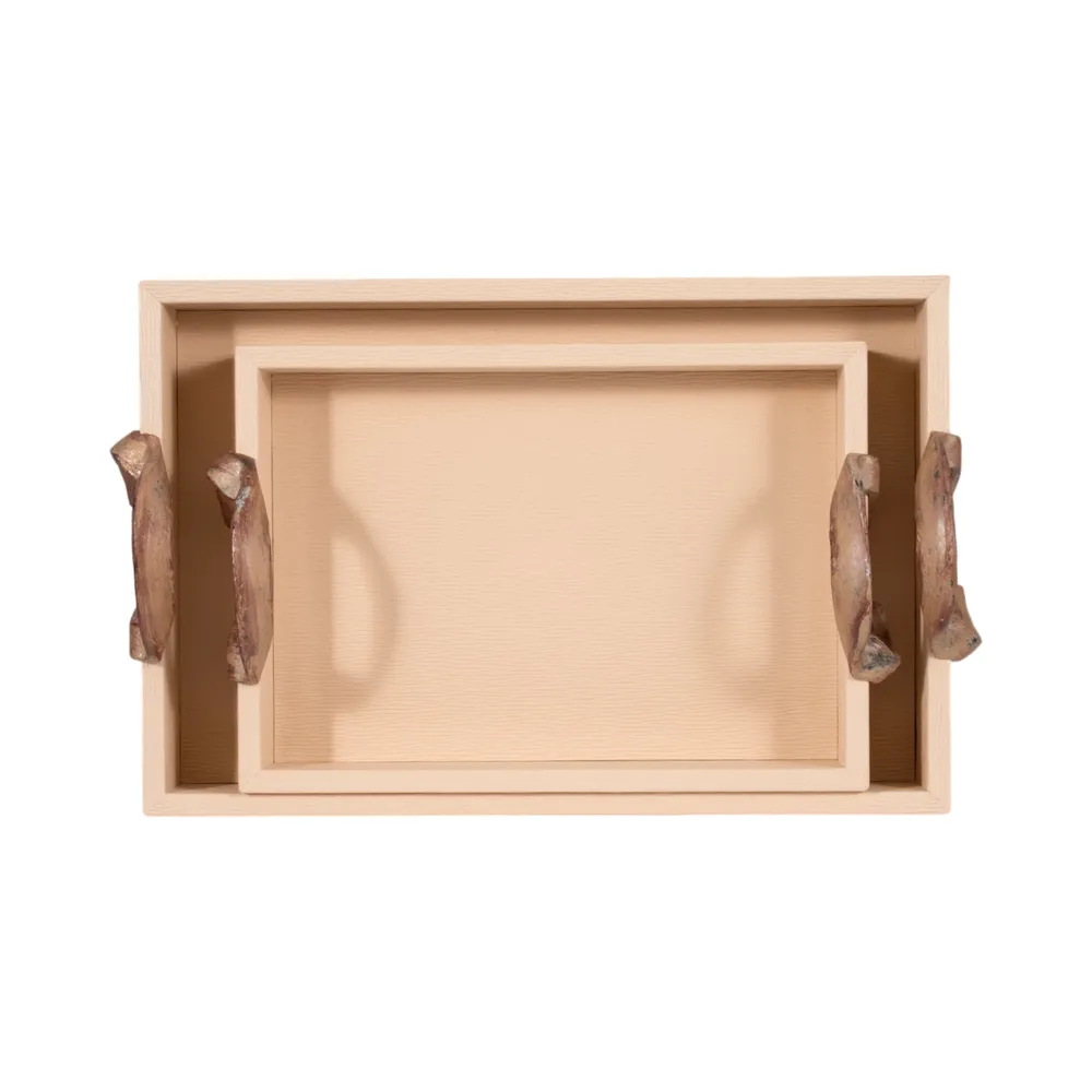 ELDERLEY SET OF 2 BRONZE TRAY 6 (IN)