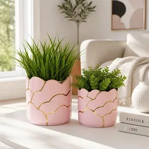 BRIGHTONROSE SET OF 2 PINK PLANTER 7 (IN) 12