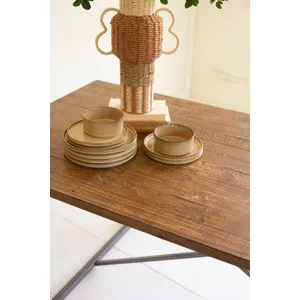 Rectangle Wood and Metal Dining / Display Table 2