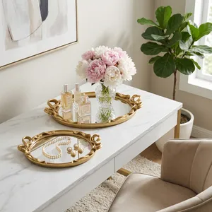 BRAMWIND SET OF 2 GOLD TRAY 2 (IN) 12