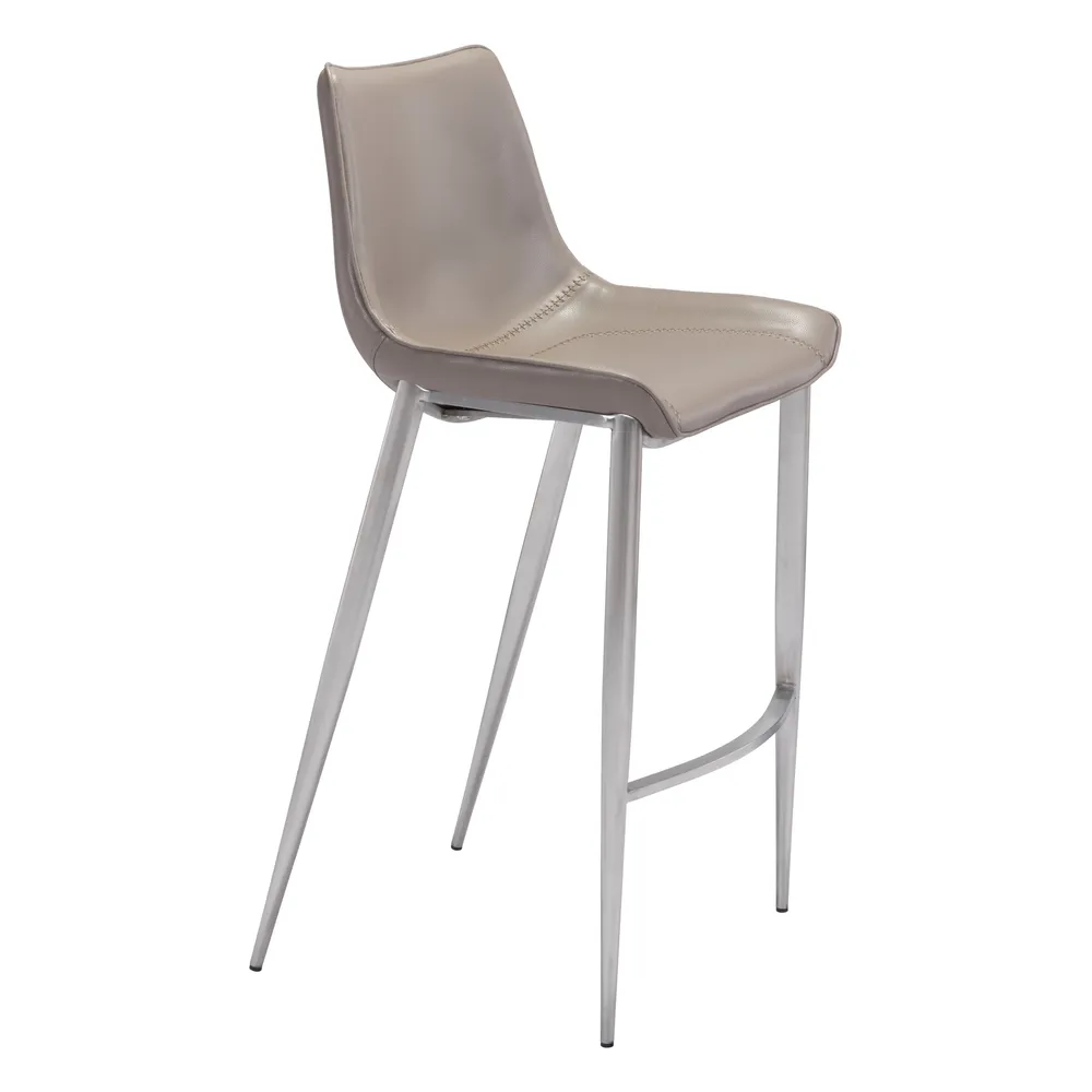 Magnus Barstool Brown & Silver