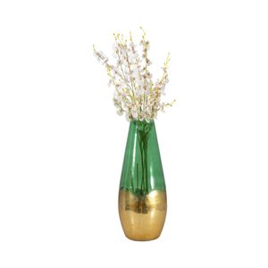 REEDMORE GREEN GLASS VASE 19 (IN) 3