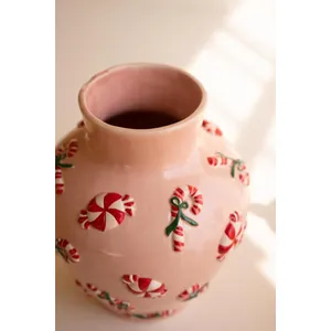 Ceramic Vase with Peppermint Detail 4