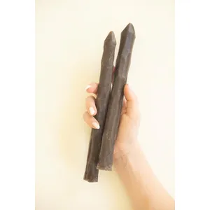 Set of 2 Rustic Taper Candles / Brown 4