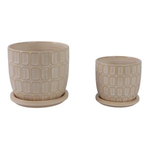 LEONAHAM SET OF 2 IVORY PLANTER 7 (IN) 1