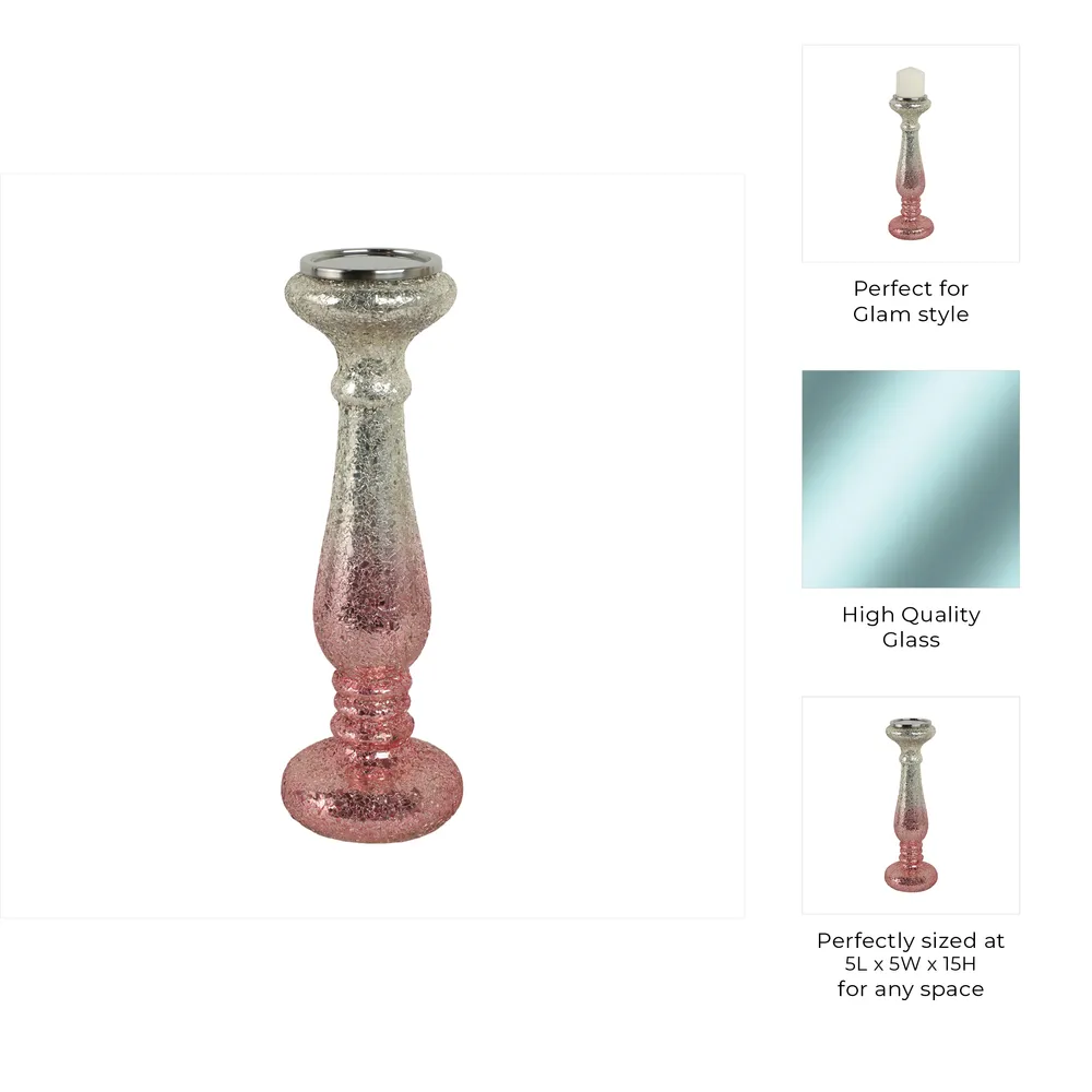HILTONFIELD PINK CANDLE HOLDER 15 (IN)