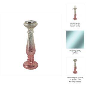 HILTONFIELD PINK CANDLE HOLDER 15 (IN) 10