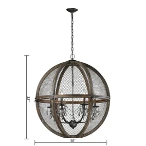 Renaissance Invention 30'' Wide 6-Light Chandelier - Weathered Zinc 2