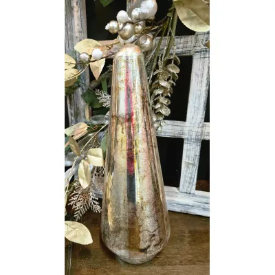 Sm Winter Wonderland Golden Cone 5x5x10in