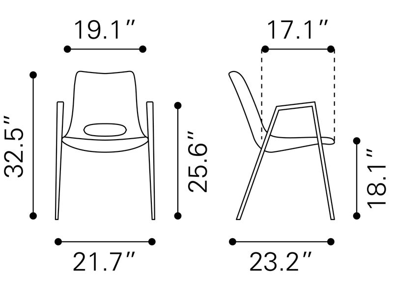 Desi Dining Chair White & Walnut 9