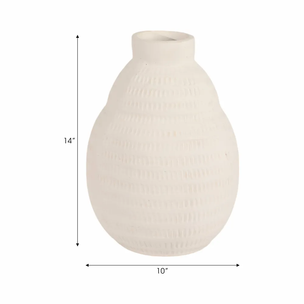 MORRISCLIFF WHITE VASE 14 (IN)