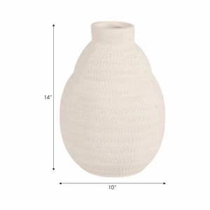 MORRISCLIFF WHITE VASE 14 (IN) 8