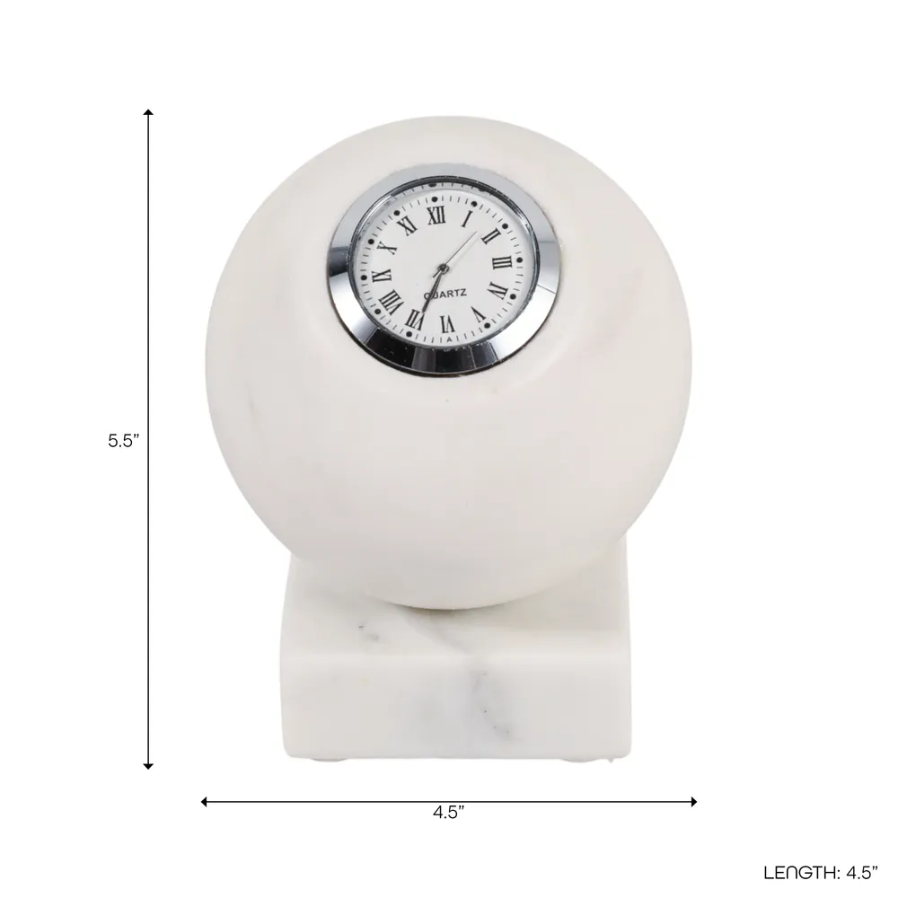 RUEWOOD WHITE CLOCK 6 (IN)