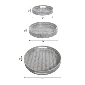 HARLANWORTH SET OF 3 BLUE TRAY 2 (IN) 10