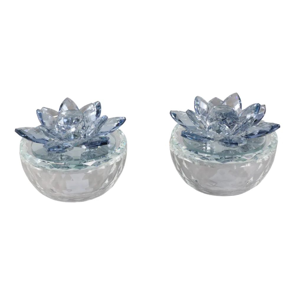 BAIRDCROSS SET OF 2 BLUE BOXES 4 (IN)