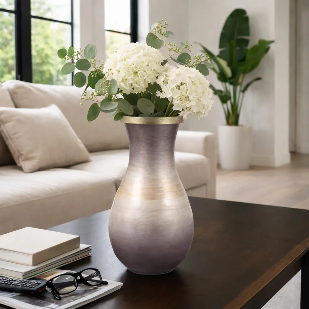WOODSONBROOK BROWN GLASS VASE 13 (IN)