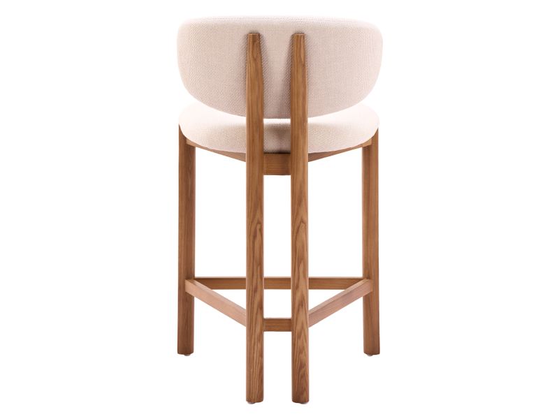 Rosetta Counter Stool Beige & Walnut 5