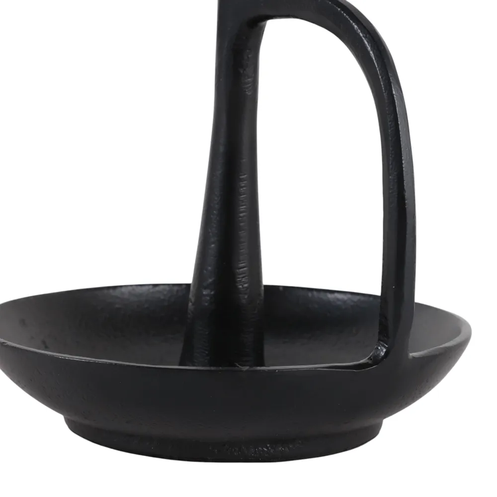 DECKERROSE BLACK CANDLE HOLDER 10 (IN)