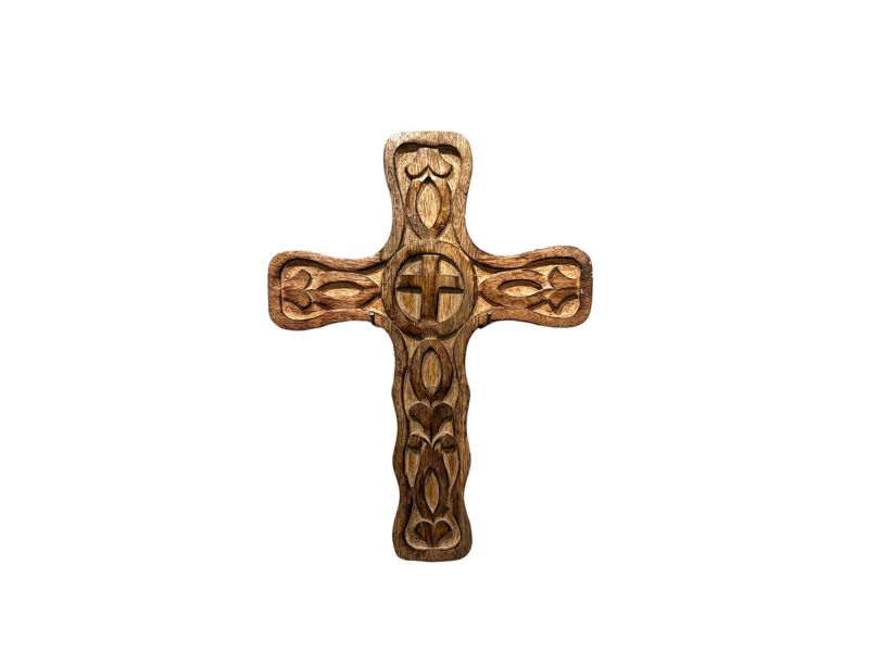 18" x 10.75" Rounded Wood Cross 1