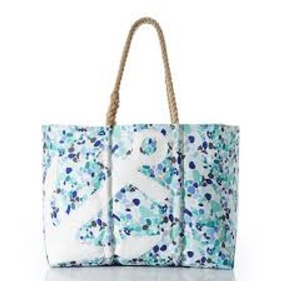 REPEAT ANCHOR CANVAS TOTE - SEAFOAM