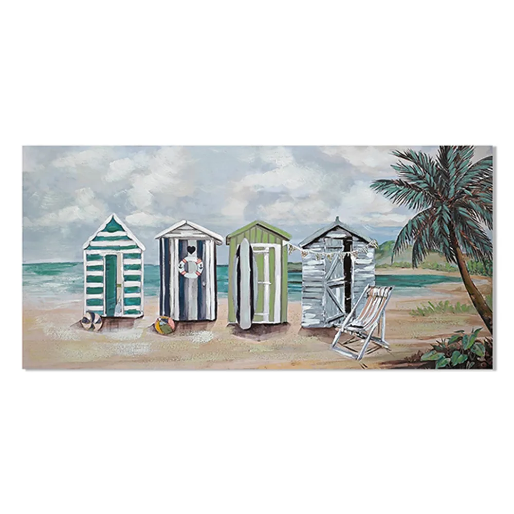 47-1/4" BEACH HUTS CANVAS ART