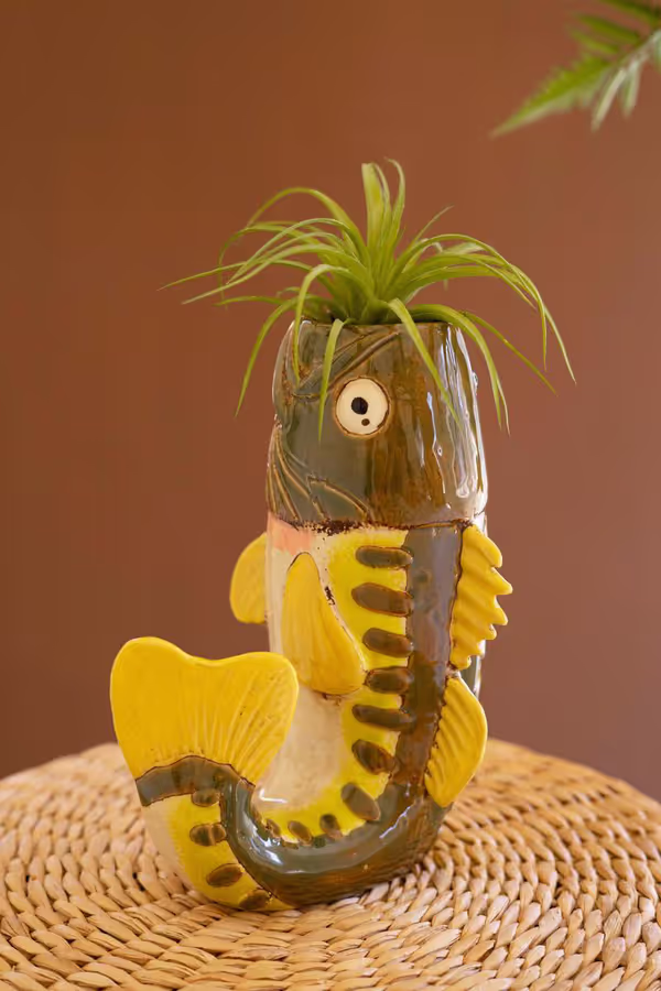 Ceramic Largemouth Bass Vase / Tabletop