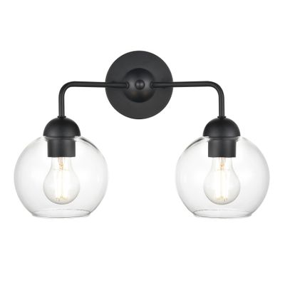 Astoria 15.75″ Wide 2-Light Vanity Light - Matte Black