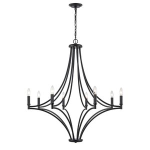 Spanish Villa 36'' Wide 8-Light Chandelier - Charcoal 1