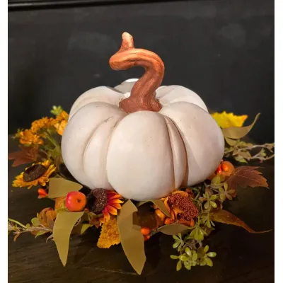 Marshmellow Pumpkin 7x6x6in