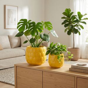 TATUMWOOD SET OF 2 YELLOW PLANTER 7 (IN) 2