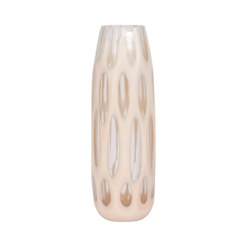 HATCHERHAVEN TAN GLASS VASE 15 (IN)