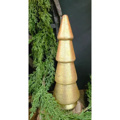 Large Antique Gold Layered Glass Tree 25.5x7.5x7.5in
