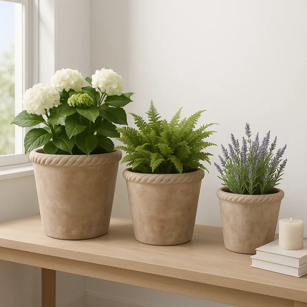 COOPERSHAW SET OF 3 WHITE PLANTER 15 (IN)