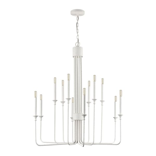 Edward 36'' Wide 12-Light Chandelier - Matte White