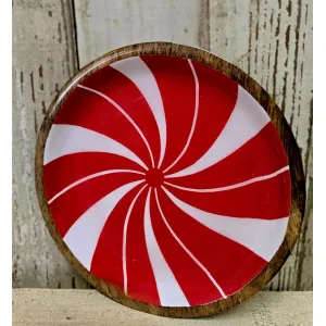 Candy Cane Mini Platter 6in 2
