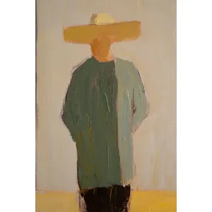 Set of 2 Framed Men and Women in Hats Paintings 4