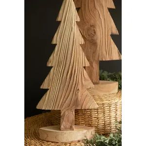 Set of 2 Fir Wood Christmas Trees 4