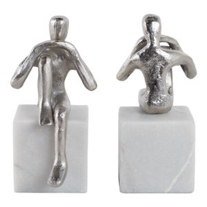 HARPERSHAW SET OF 2 SILVER BOOKENDS 8 (IN) 5