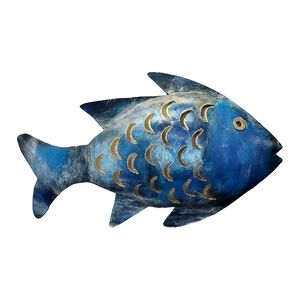 14" BLUE FISH WALL DECOR 1