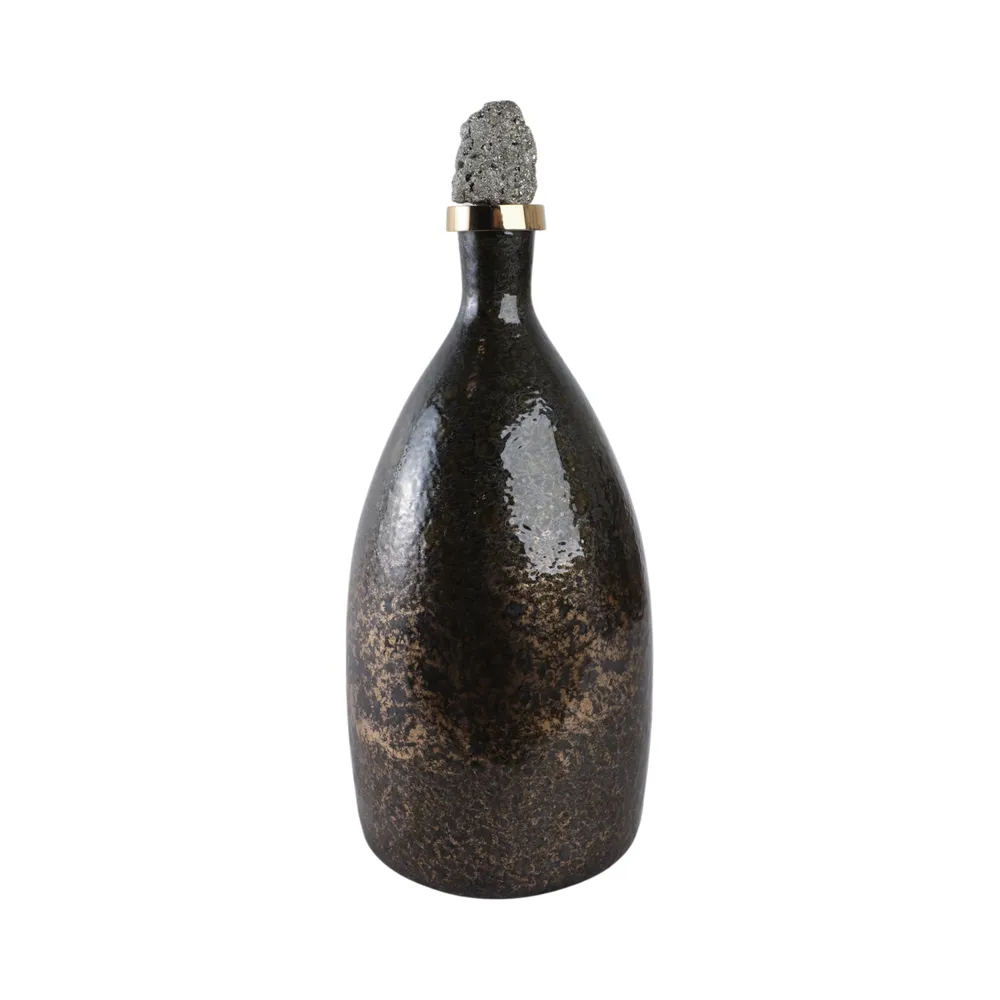 FARLEYDALE BLACK GLASS VASE 18 (IN)