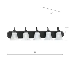 Homestead 36'' Wide 5-Light Vanity Light - Painted Bronze 2
