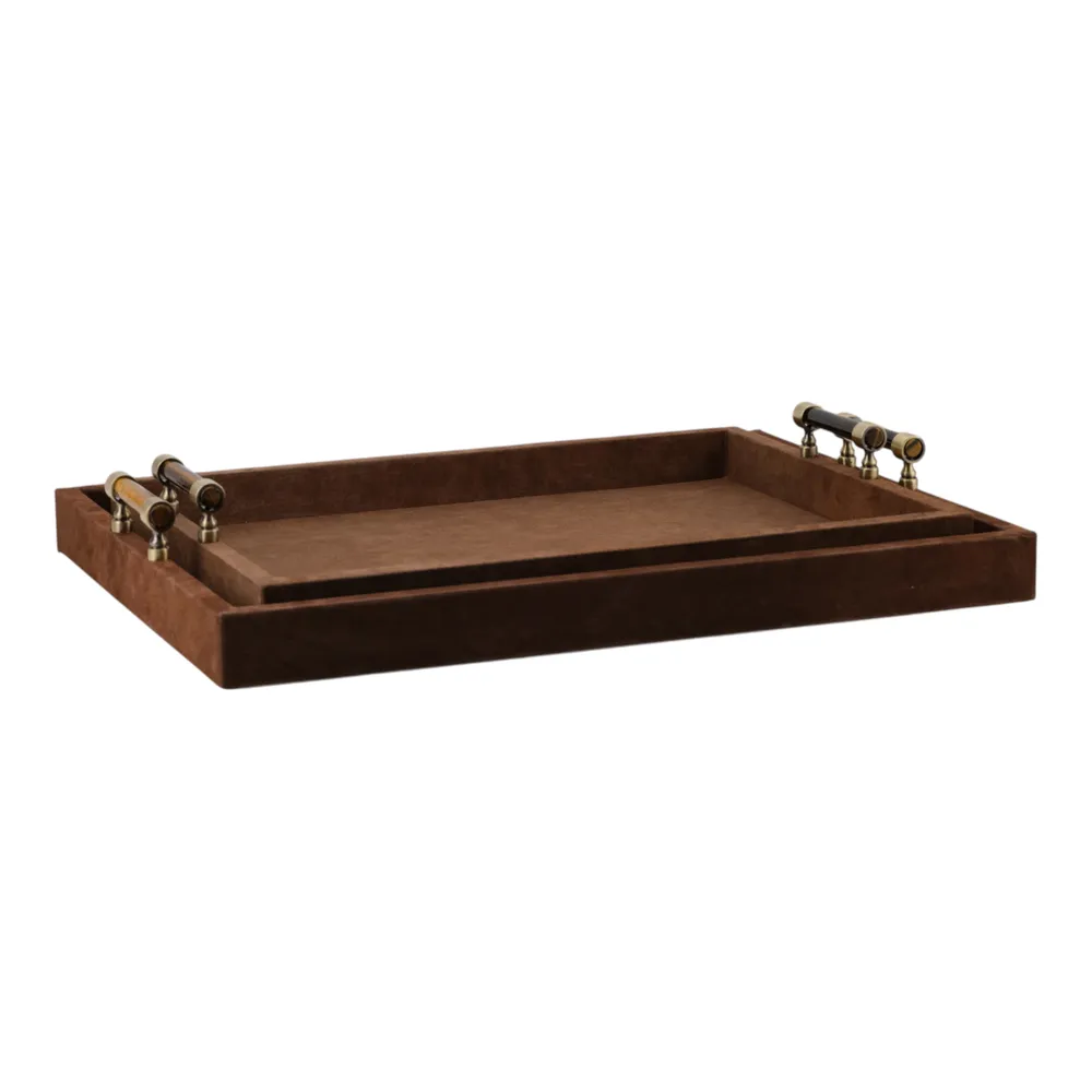 BERGENMILL SET OF 2 BROWN TRAY 3 (IN)